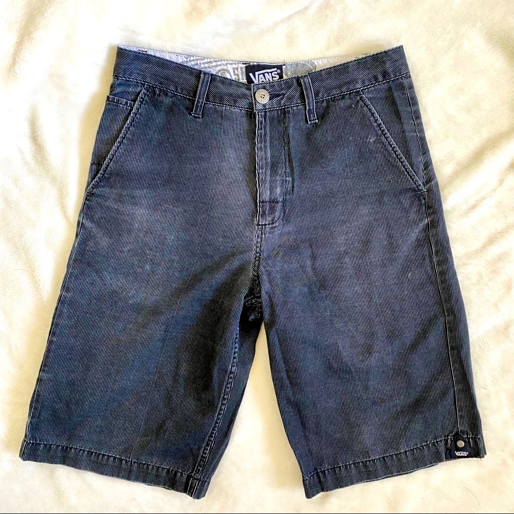 Vans Since 1966 Charcoal‎ Gray Pinstripe Skate Chino Shorts Streetwear Y2K Sz 28
